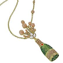 Heidi Daus Auld Lang Syne 18" Crystal Champagne Bottle Drop Necklace