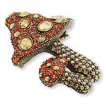 Heidi Daus Bella Mushroom Bronzetone Crystal-Encrusted Pin