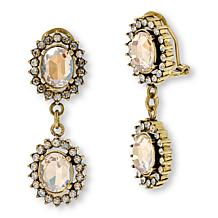 Boucles D'oreilles Signées Heidi Daus Cristal De Champagne - Style Art Déco Authentique | Neuf Sans Emballage