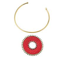 Heidi Daus "Disc Fashion" Collar Necklace with Enhancer Pendant