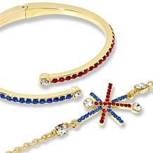 Heidi Daus "Fire Flower" 2-Piece Crystal Bracelet Set