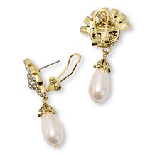 Heidi Daus Forever Love Crystal and Bead Drop Earrings