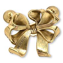 Heidi Daus French Ribbon Crystal and Black Enamel Magnetic Pendant