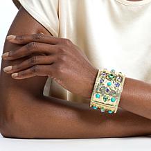 Heidi Daus Grand Cross Goldtone Bangle Bracelet