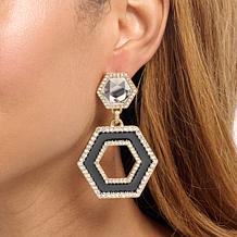 Heidi Daus Hex Appeal Crystal-Accented Drop Earrings