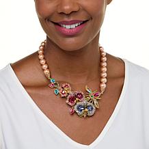 Heidi Daus Honey Bee Bouquet Simulated Pearl Beaded Drop Necklace