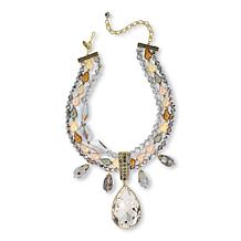 Heidi Daus Mindy Knows Best 3-Row Beaded Pendant Necklace