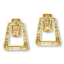 Heidi Daus New Century Enamel and Crystal Doorknocker Earrings