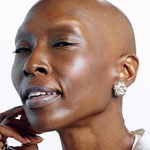 Heidi Daus Pretty Paw Print Black Crystal Earrings