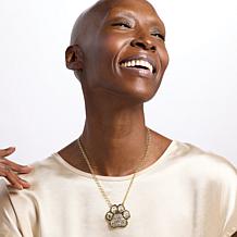 Heidi Daus Pretty Paw Print Crystal Goldtone Drop Necklace