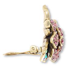 Heidi Daus Pretty Polly Crystal Parrot Beaded Button Stud Earrings