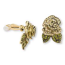 Heidi Daus Ravishing Rose Necklace, Pin and Earrings Set