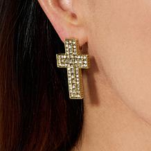 Heidi Daus Sheer Heaven Crystal Cross Stud Earrings