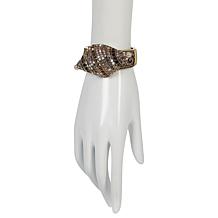 Heidi Daus "Shell Shocked" Crystal Hinged Bangle Bracelet