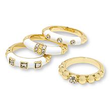 Heidi Daus Slim Pickens Black and White 4-piece Stack Ring Set