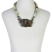 Heidi Daus Sparkling Safari Crystal and Amazonite Bead Necklace