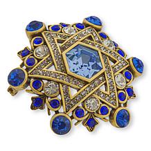 Heidi Daus Spectacular Star of David Bronzetone Crystal-Encrusted Pin