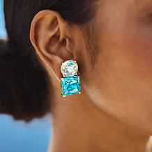 Heidi Daus The Golden Age Round and Square Stone Drop Earrings