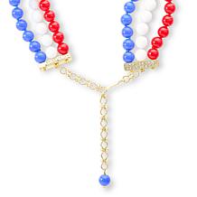 Heidi Daus Triple Knot Red, White and Blue Necklace