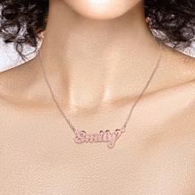 Heights Jewelers Plated Sterling Silver Personalized 3-D Name Necklace