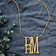 Heights Jewelers Plated Sterling Silver Stacked Initial Necklace