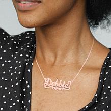 Heights Jewelers Sterling Silver Personalized Double-Heart Necklace