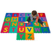 Hey! Play! Nontoxic Interlocking Foam Tile Play Mat with Letters 