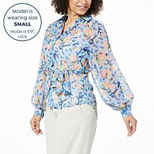 HFR x Undra Celeste Printed Metallic Clip Dot Top