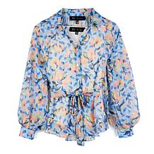HFR x Undra Celeste Printed Metallic Clip Dot Top