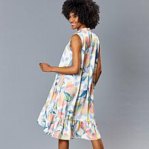 HFR x Undra Celeste Satin Mock-Neck Sleeveless Dress
