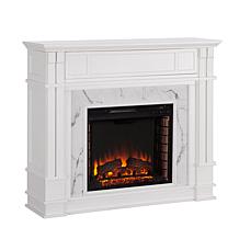 Highgate Faux Cararra Marble Media Electric Fireplace