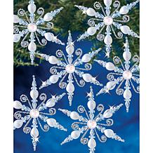 Holiday Beaded Ornament Kit - Light Sapphire Snowflake, Makes 6