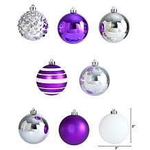 Holiday Shatterproof, 64 Count Christmas Tree Ornament Set, 80mm wi...