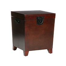 Home Espresso Pyramid Trunk End Table