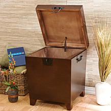 Home Espresso Pyramid Trunk End Table