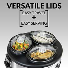 HomeCraft 1.5-Quart Triple Oval Slow Cooker Buffet