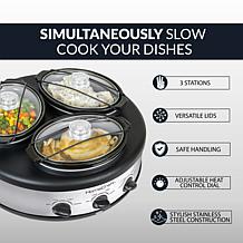 HomeCraft 1.5-Quart Triple Oval Slow Cooker Buffet
