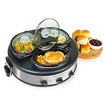 HomeCraft 1.5-Quart Triple Oval Slow Cooker Buffet