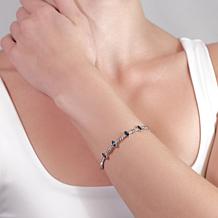 House of Ellure Blue Sapphire and White Topaz Bangle Bracelet