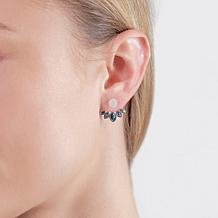House of Ellure Marquise-Cut Blue Sapphire and Cultured Pearl Earrings