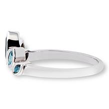 House of Ellure Marquise-Cut Teal Blue Sapphire 5-Stone Ring