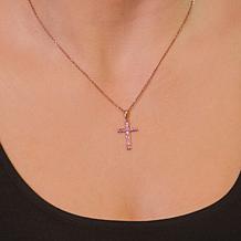 House of Ellure Sterling Silver Choice of Sapphire Cross Necklace