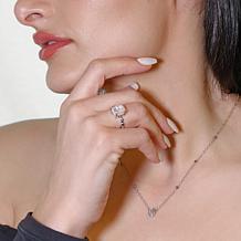House of Ellure Sterling Silver Moonstone and Sapphire Ring