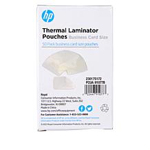 HP 50-pack 2.25" x 3.75" Business Card Laminator Pouches