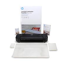 HP QL122 Laminator Bundle w/Bonus Trimmers & 155 Laminating Pouches