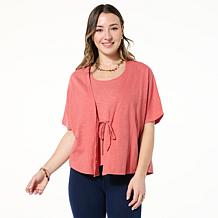 HUE 2-piece Shimmer Wrap and Tank Set - 23290103 | HSN