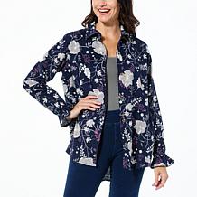 HUE Button-Down Floral Print Nap shirt