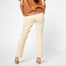 HUE Crosshatch Denim Straight-Leg Pull-On Pant