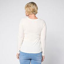 HUE Luscious Long Sleeve V-neck Tee