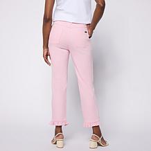 Hue Ruffle Denim Skimmer with Functional Pockets
